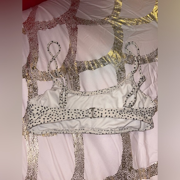 tan and black polka dot bikini top - Picture 2 of 5